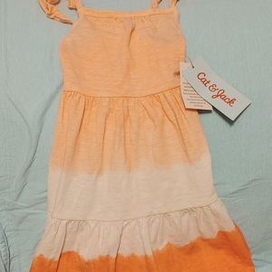 Cute Hombre orange and white summer dress